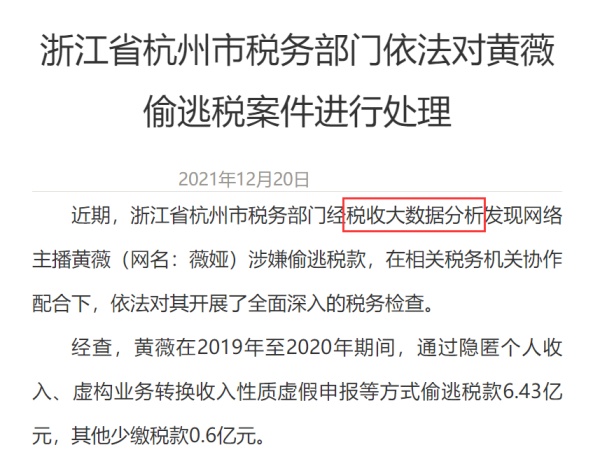 税收大数据是怎么“逮住”薇娅的？原来只用了三招(图1)