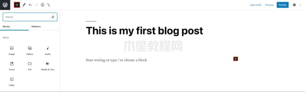 添加媒体区块