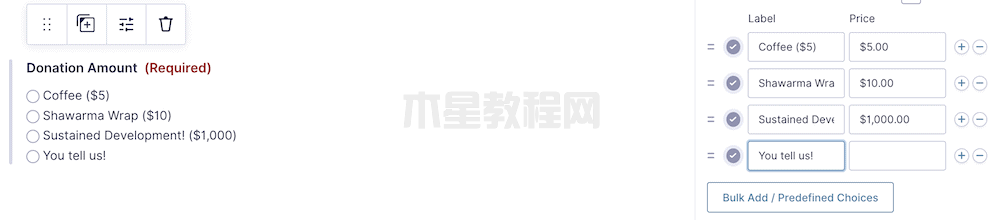 自定义选项按钮