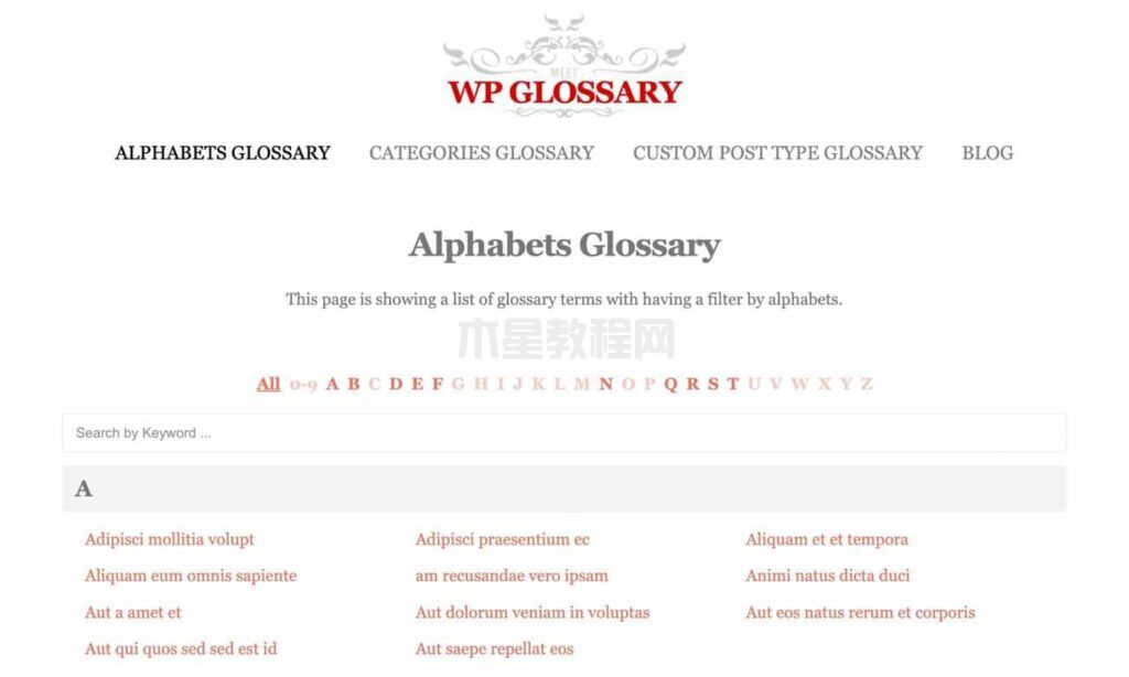WP Glossary
