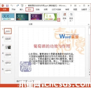 给PowerPoint2013演示文稿应用内置的Office